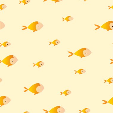 Japon balığıyla basit, pürüzsüz bir desen. Renkli vektör illüstrasyonu.