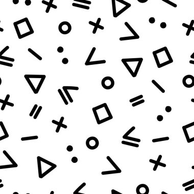 Geometrik şekilli soyut vektör dokusu. Siyah beyaza. Basit, pürüzsüz desen.