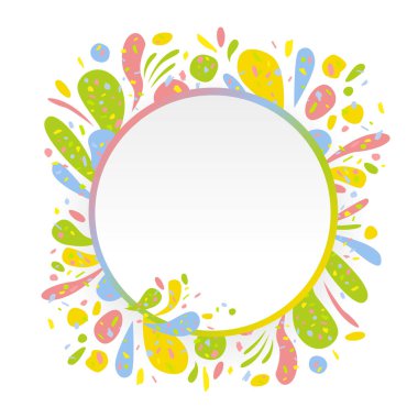 Çok renkli soyut noktalar. Beyaz üzerine renkli vektör illüstrasyonu