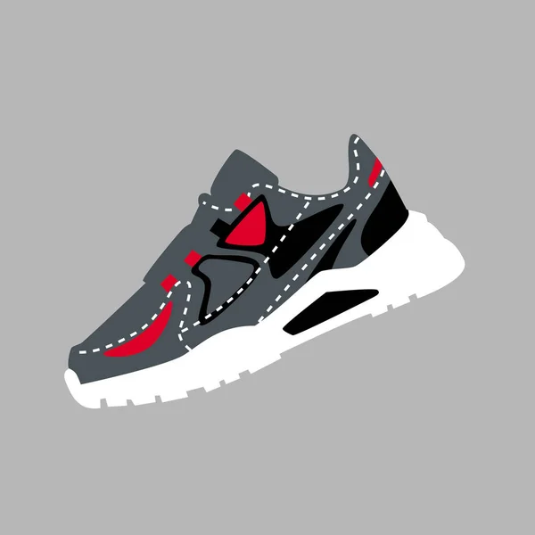 Sneakers. Simple color vector illustration on a gray — Stock Vector