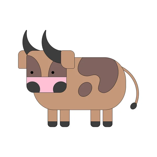 Simple bull. Color vector illustration on white background. — Stock Vector