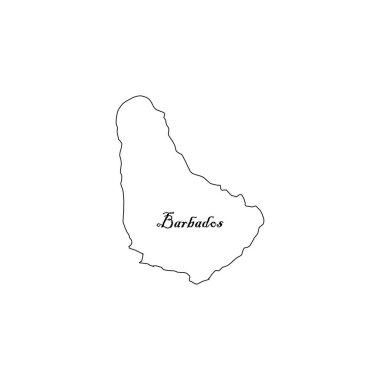 Barbados ülke haritası ana hatları biçimi.
