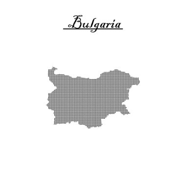 Bulgaristan ülke haritası ikon vektörleri illüstrasyonu.