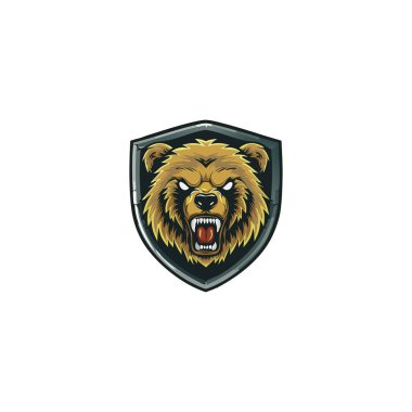 Basit ve temiz ayı maskotu logosu markalaşma, spor takımları ve profesyonel kimlik için uygun..