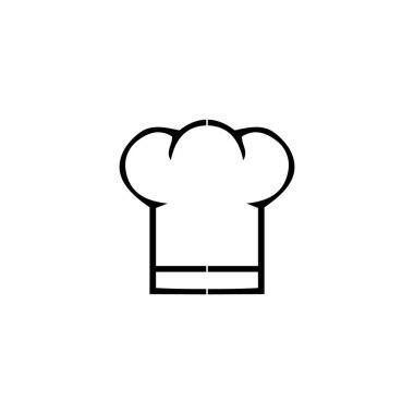Aşçılık ve aşçılık mesleğini temsil eden asgari şef şapkası ikonu vektör çizimi