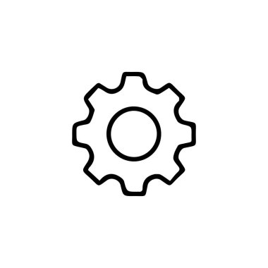 Sistem yapılandırmasını temsil eden asgari ayarlar dişli ikon vektör ilüstrasyonu.