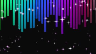 Gökkuşağı yıldızlı soyut arkaplan, vektör illüstrasyonu