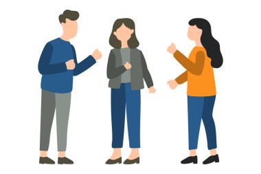 Ayakta Duran ve Konuşan Üç Kişi