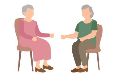 Yaşlı Kadınlar Sandalyede Sohbet Ediyor