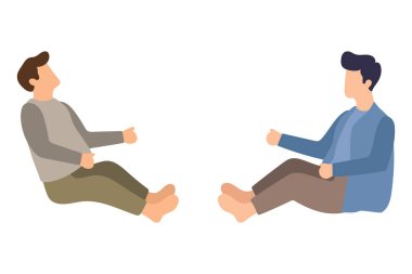 Ayrı Oturan İki Adam İllüstrasyonu