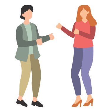 Ayakta Duran ve Konuşan İki Kadın