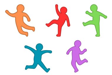 Motion Illustration Set 'teki Çeşitli İnsanlar Grubu