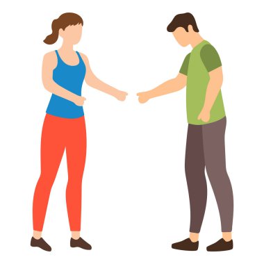 Ayakta Duran ve Konuşan Çift Ciddi Resimler