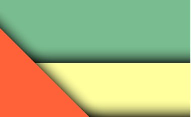 Turuncu, yeşil ve sarı soyut modern şekli yatay vektör afiş bir malzeme tasarımı stil. malzeme Eps10 vektör çizim