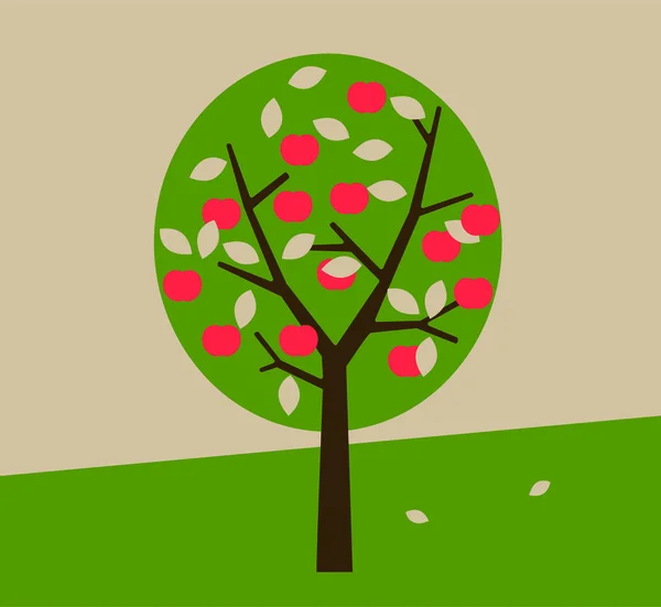 Árvore Maçã Ícone Verão Ilustração Vetorial —  Vetores de Stock