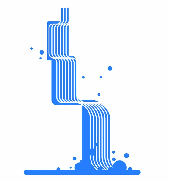 Dibujo Cascada Azul Adecuado Para Diseño Del Logotipo Vector — Vector de stock