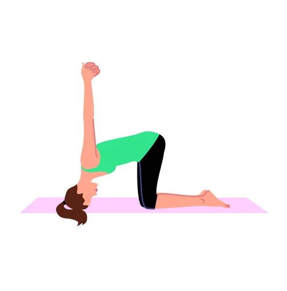 Joven Hermosa Mujer Haciendo Yoga Ejercicio Fitness — Vector de stock