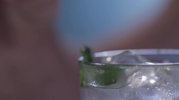 在一杯莫吉托鸡尾酒 — 图库视频影像