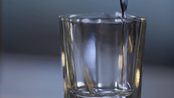 Sake in een glas gieten — Stockvideo