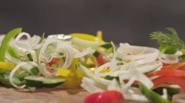 Dilimlenmiş sebze yakın çekim