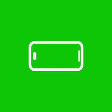 Akıllı telefon dönerek yeşil ekranı canlandırmaya teşvik eder. Beyaz düz telefon sembolü dönen portre hareketi. Krom anahtar arka planı temiz tuş birleşimi hazırladı