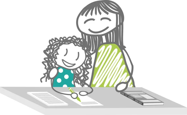 Ödev yapmak anne ve kız