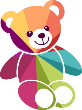 An abstract and colourful bear clipart