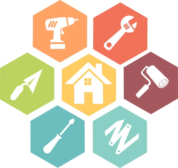 Ev simgesini, renkli eser