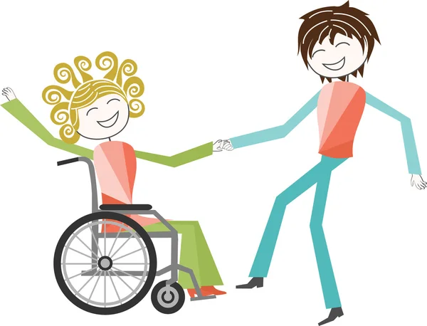 Handicap en dans — Stockvector