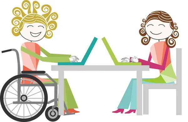 Handicap en werk — Stockvector