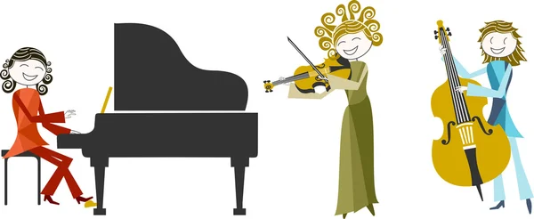 Illustrazione di musica e musicista — Vettoriale Stock