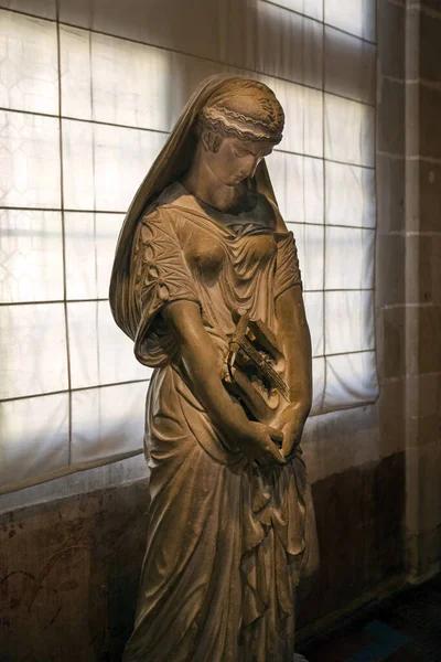 Escultura Antiga Uma Mulher Castelo Blois França — Fotografia de Stock