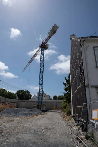 Gru Cantiere Edificio Residenziale — Foto Stock