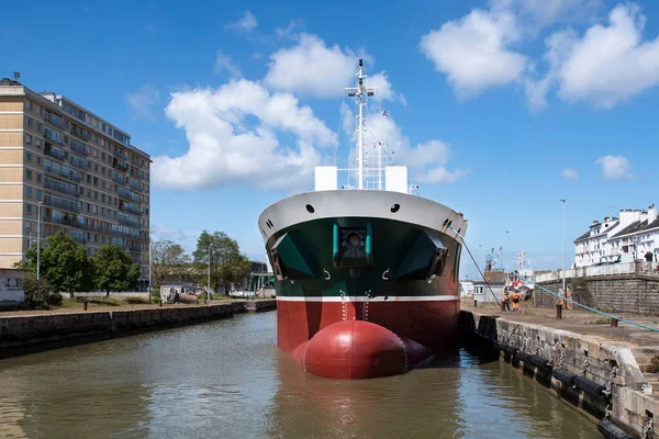 Close Ship City Port France — Stock Photo, Image