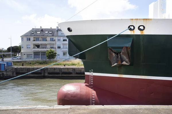 Fransa Bir Limandaki Bir Gemiye Yakın Çekim — Stok fotoğraf