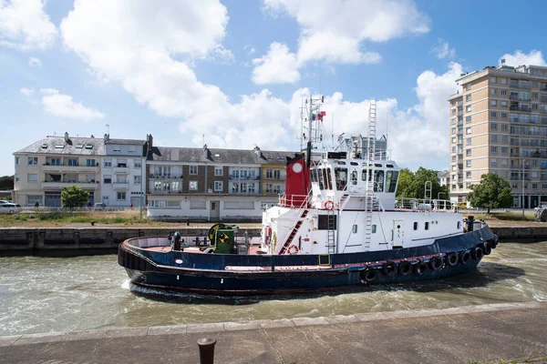 Close Van Een Sleepboot Een Havenstad Frankrijk — Stockfoto