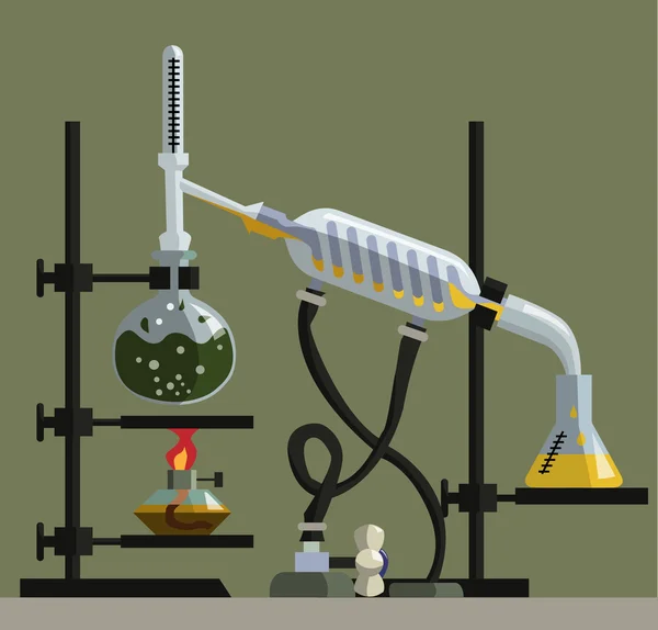 Appareils pour la distillation, la purification et la séparation des liquides volatils — Image vectorielle