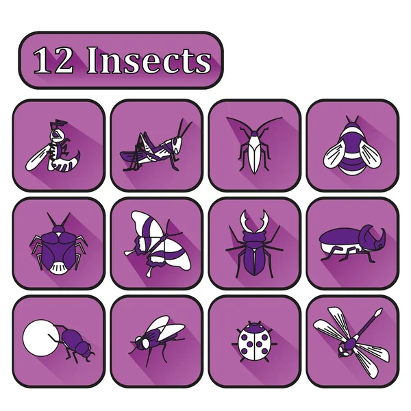 Aantal verschillende insecten — Stockvector