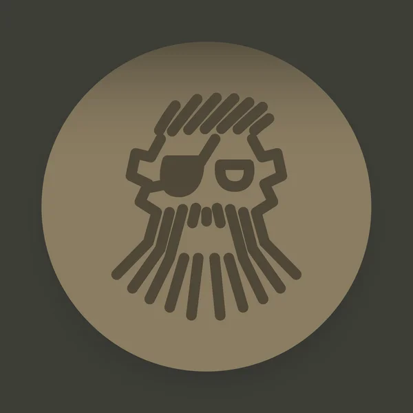 Logotyp abstrakt pirat ansikte på bakgrunden av en brun cirkel — Stock vektor