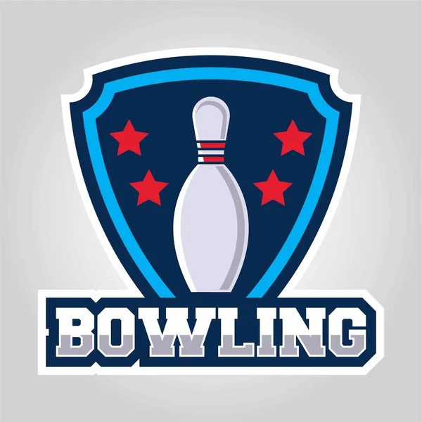 Plantilla Diseño Logotipo Bowling — Archivo Imágenes Vectoriales