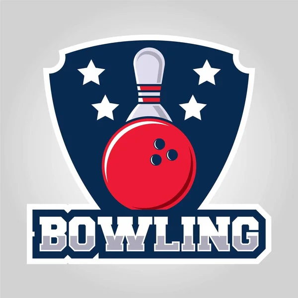 Plantilla Diseño Logotipo Bowling — Archivo Imágenes Vectoriales