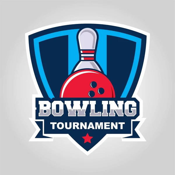 Plantilla Diseño Logotipo Bowling — Archivo Imágenes Vectoriales