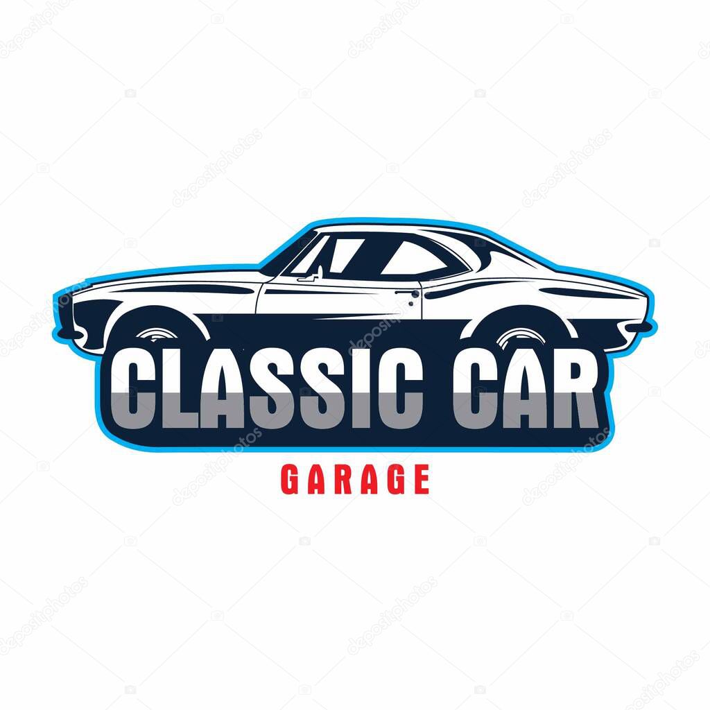 Classic car logo template for business