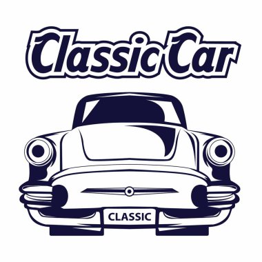 Klasik kaslı araba amblemleri, logo, rozetler ve simgeler seti