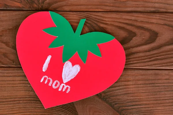 Hälsningen kort med text älskar jag mamma — Stockfoto