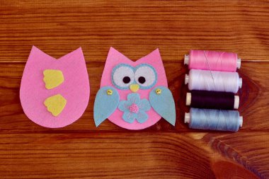 Baykuş desen hissettim. Dikişli keçe baykuş. Nasıl bir çok keçe baykuş oyuncak - yapmak çocuklar DIY el sanatları eğitimi 