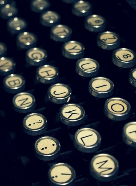 Vintage Franse Typewriter Close Up van sleutels — Stockfoto