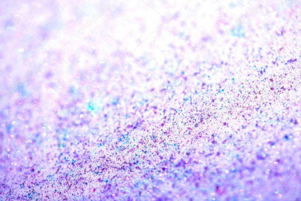 A Close Up of Mica Glitter with Bokeh For Background