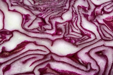 Dilimlenmiş Kırmızı Lahana Beyaz Arkaplanda Yakın