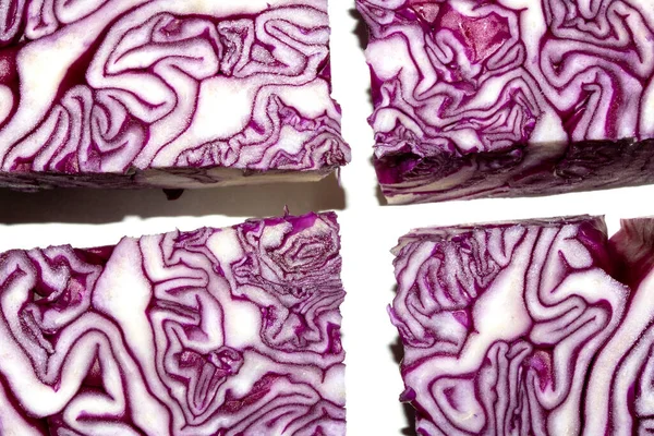 Sliced Red Cabbage Close White Background — Stock Photo, Image